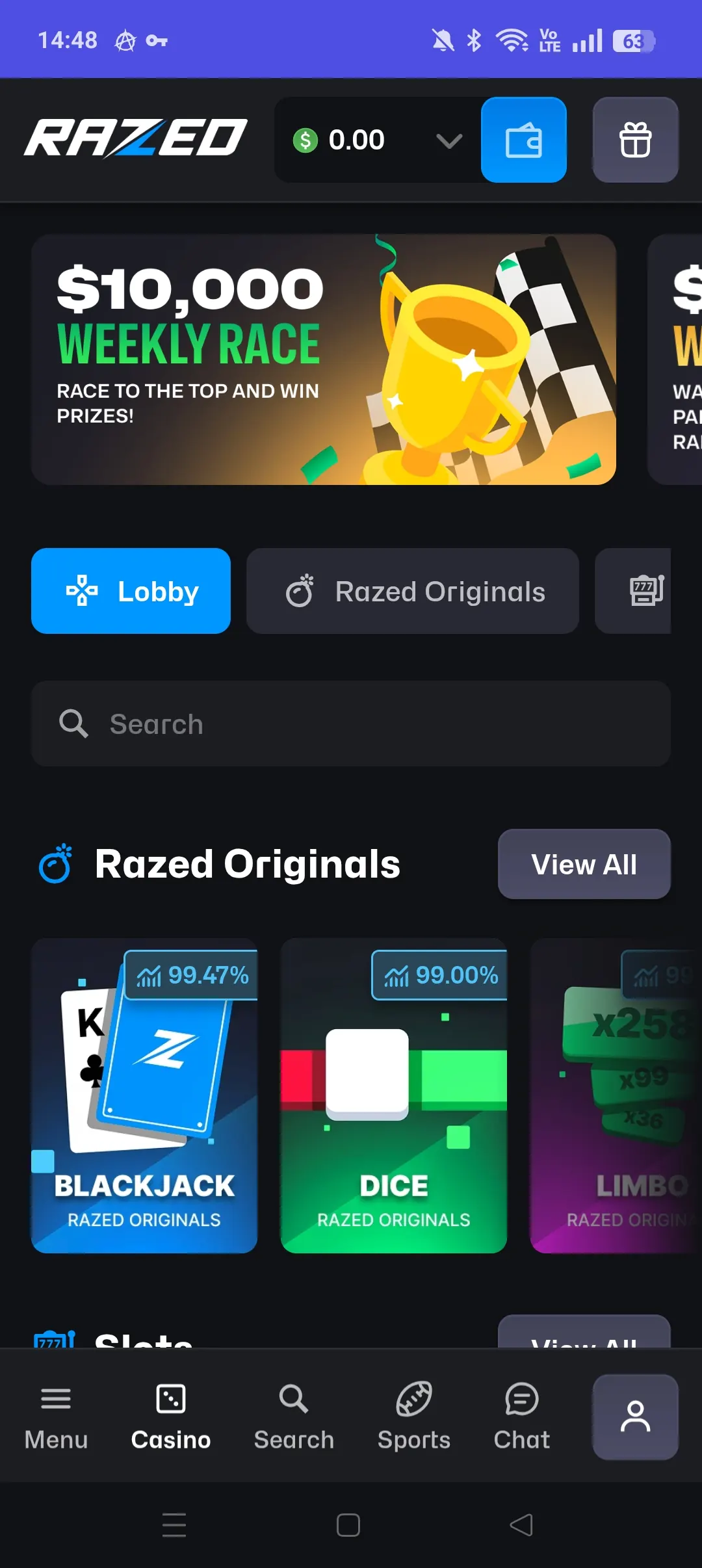 Razed mobile home screen